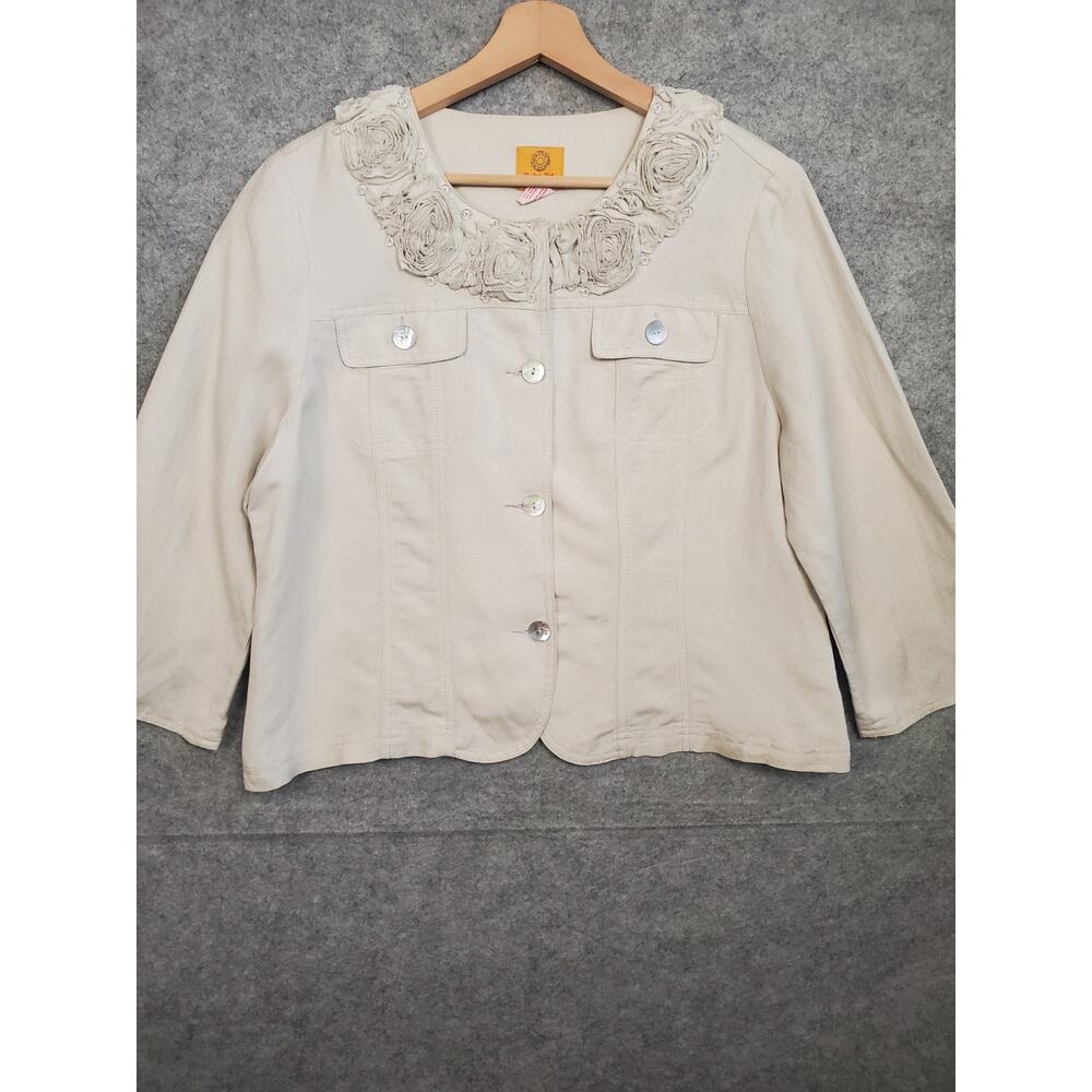 Women's Ruby Rd. Size 14P Khaki Light Weight Cropped Jacket